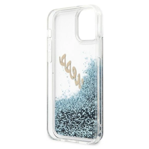 Kup Etui Guess GUHCP12SGLVSBL Apple iPhone 12 mini albastru/blue hardcase Glitter Vintage Script - GUE897BLU - {ean13} - Sklep Home Screen