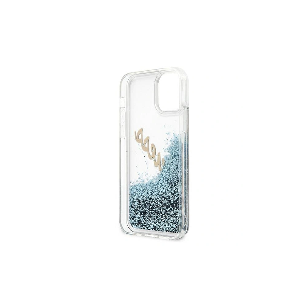 Etui Guess GUHCP12SGLVSBL Apple iPhone 12 mini niebieski/blue hardcase Glitter Vintage Script