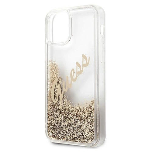 Kup Etui Guess GUHCP12SGLVSGO Apple iPhone 12 mini auriu/gold hardcase Glitter Vintage Script - GUE898GLD - {ean13} - Sklep Home Screen