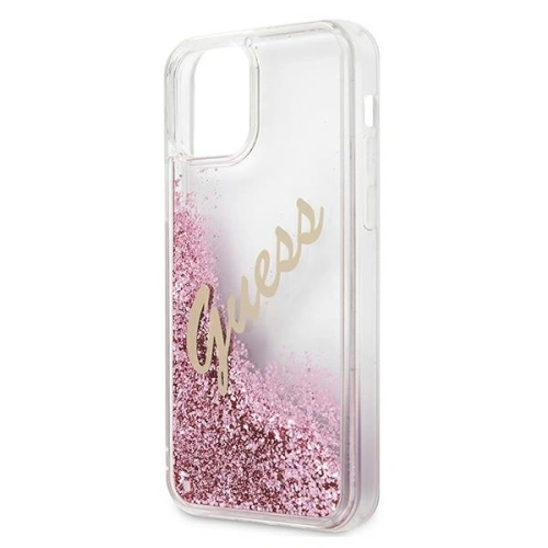 Kup Etui Guess GUHCP12SGLVSPI Apple iPhone 12 mini różowy/pink hardcase Glitter Vintage Script - GUE899PNK - {ean13} - Sklep Home Screen