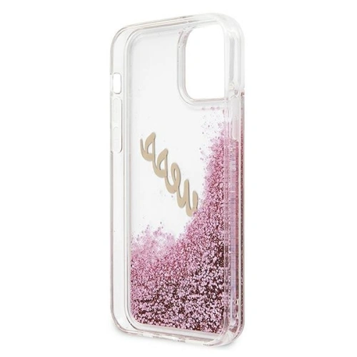 Kup Etui Guess GUHCP12SGLVSPI Apple iPhone 12 mini różowy/pink hardcase Glitter Vintage Script - GUE899PNK - {ean13} - Sklep Home Screen