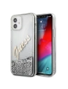 Etui Guess GUHCP12SGLVSSI Apple iPhone 12 mini ezüst/silver hardcase Glitter Vintage Script