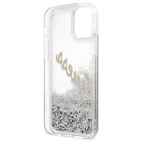 Kup Etui Guess GUHCP12SGLVSSI Apple iPhone 12 mini argintiu/silver hardcase Glitter Vintage Script - GUE900SLV - {ean13} - Sklep Home Screen