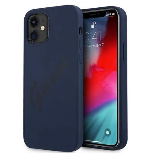 Kup Etui Guess GUHCP12SLSVSBL Apple iPhone 12 mini kék/hardcase Script Vintage - GUE901BLU - {ean13} - Sklep Home Screen