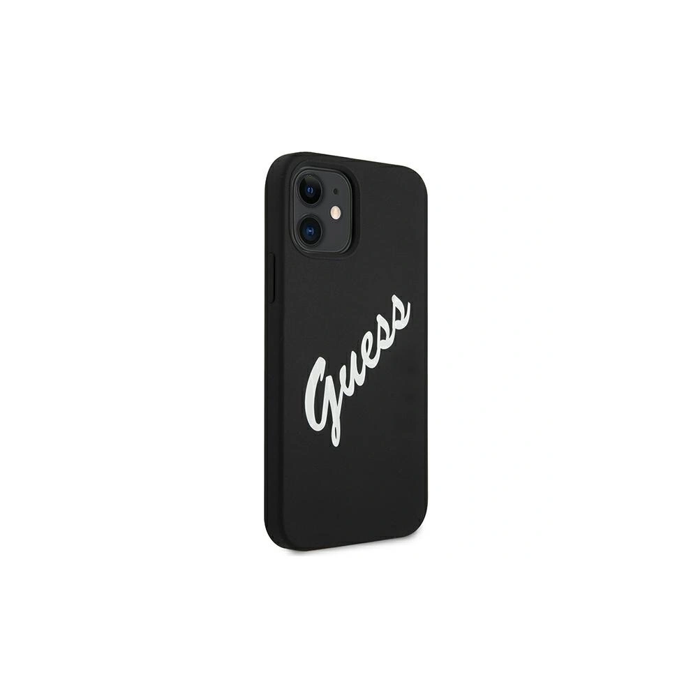 Etui Guess GUHCP12SLSVSBW Apple iPhone 12 mini czarno biały/black white hardcase Silicone Vintage