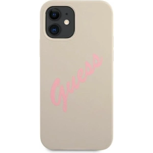 Kup Etui Guess GUHCP12SLSVSGP Apple iPhone 12 mini szaro różowy/grey pink hardcase Silicone Vintage - GUE904GRYPNK - {ean13} - Sklep Home Screen
