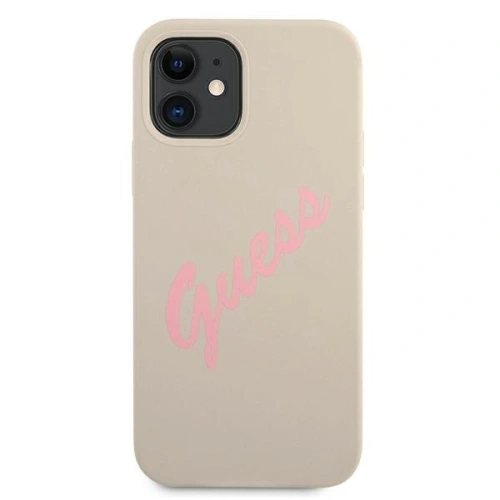 Kup Etui Guess GUHCP12SLSVSGP Apple iPhone 12 mini šedo růžový/grey pink hardcase Silicone Vintage - GUE904GRYPNK - {ean13} - Sklep Home Screen