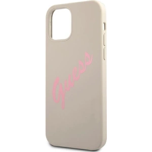 Buy Guess GUHCP12SLSVSGP Apple iPhone 12 mini grey pink hardcase Silicone Vintage - GUE904GRYPNK - {ean13} - Home Screen Store Europe