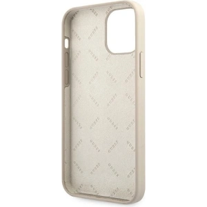 Buy Guess GUHCP12SLSVSGP Apple iPhone 12 mini grey pink hardcase Silicone Vintage - GUE904GRYPNK - {ean13} - Home Screen Store Europe
