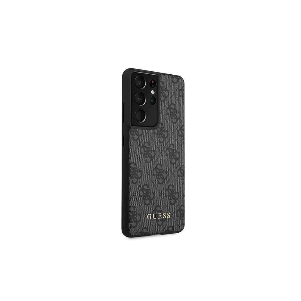 Etui Guess GUHCS21LG4GFGR Samsung Galaxy S21 Ultra szary/grey hard case 4G Metal Gold Logo