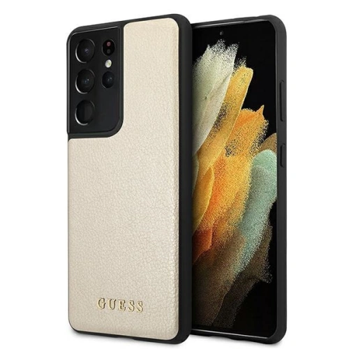 Buy Guess GUHCS21LIGLGO Samsung Galaxy S21 Ultra gold hard case Iridescent - GUE908GLD - {ean13} - Home Screen Store Europe