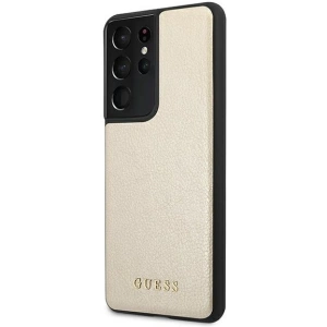 Buy Guess GUHCS21LIGLGO Samsung Galaxy S21 Ultra gold hard case Iridescent - GUE908GLD - {ean13} - Home Screen Store Europe