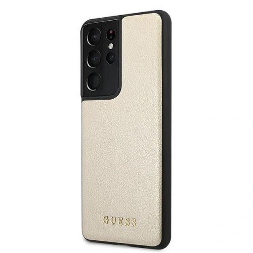 Buy Guess GUHCS21LIGLGO Samsung Galaxy S21 Ultra gold hard case Iridescent - GUE908GLD - {ean13} - Home Screen Store Europe