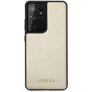 Buy Guess GUHCS21LIGLGO Samsung Galaxy S21 Ultra gold hard case Iridescent - GUE908GLD - {ean13} - Home Screen Store Europe
