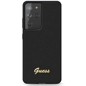 Buy Guess GUHCS21LLSLMGBK Samsung Galaxy S21 Ultra black hardcase Silicone Script Metal Logo - GUE909BLK - {ean13} - Home Screen Store Europe