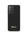 Guess GUHCS21LLSLMGBK Samsung Galaxy S21 Ultra black hardcase Silicone Script Metal Logo