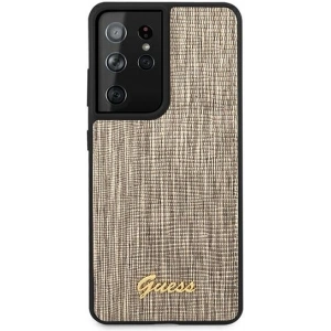 Buy Guess GUHCS21LPCUMLLIGO Samsung Galaxy S21 Ultra gold hardcase Lizard Collection - GUE911GLD - {ean13} - Home Screen Store Europe
