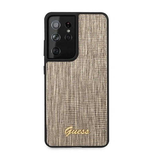 Buy Guess GUHCS21LPCUMLLIGO Samsung Galaxy S21 Ultra gold hardcase Lizard Collection - GUE911GLD - {ean13} - Home Screen Store Europe