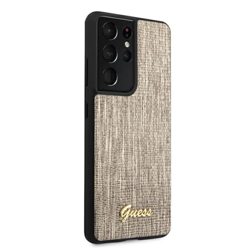 Buy Guess GUHCS21LPCUMLLIGO Samsung Galaxy S21 Ultra gold hardcase Lizard Collection - GUE911GLD - {ean13} - Home Screen Store Europe