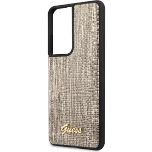 Etui Guess GUHCS21LPCUMLLIGO Samsung Galaxy S21 Ultra złoty/gold hardcase Lizard Collection