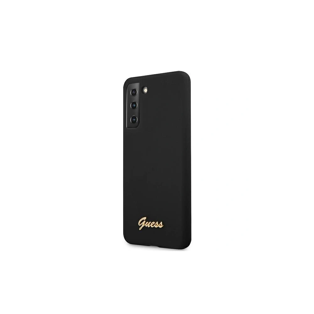 Etui Guess GUHCS21MLSLMGBK Samsung Galaxy S21+ Plus czarny/black hardcase Silicone Script Metal Logo