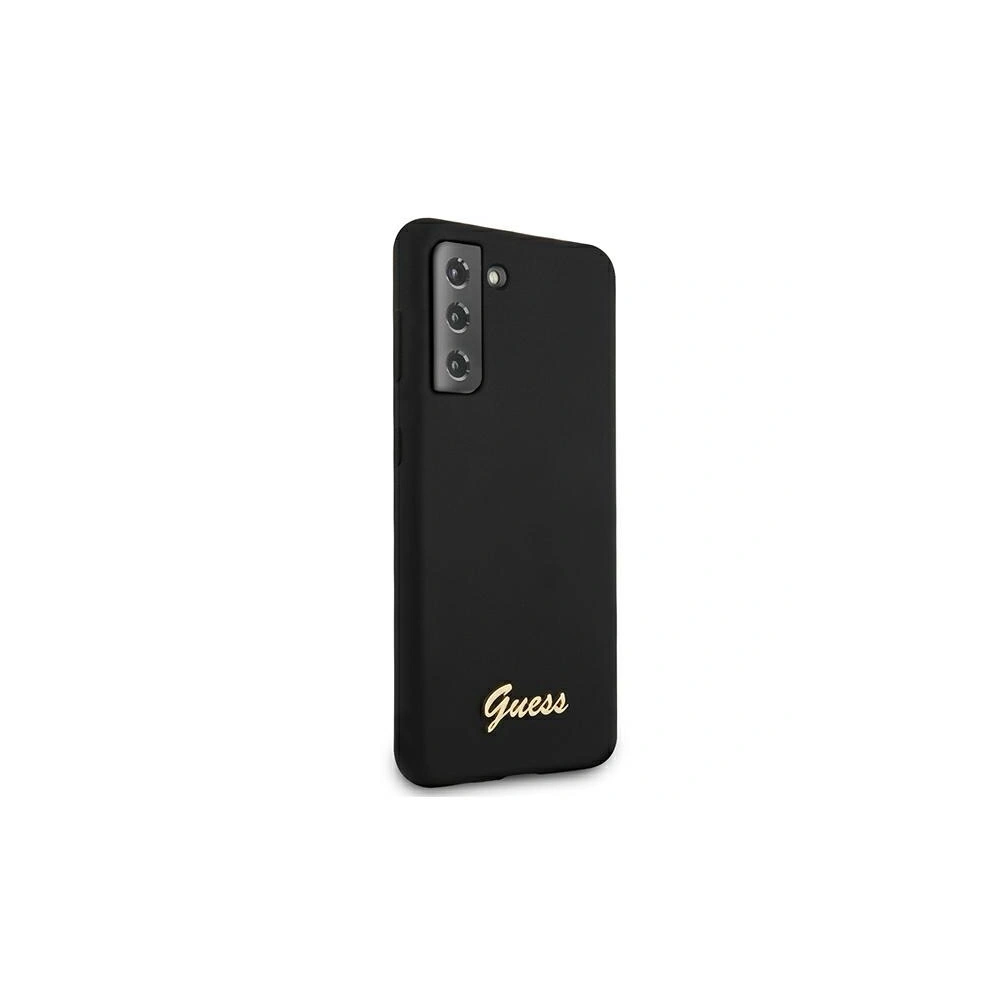 Etui Guess GUHCS21MLSLMGBK Samsung Galaxy S21+ Plus czarny/black hardcase Silicone Script Metal Logo
