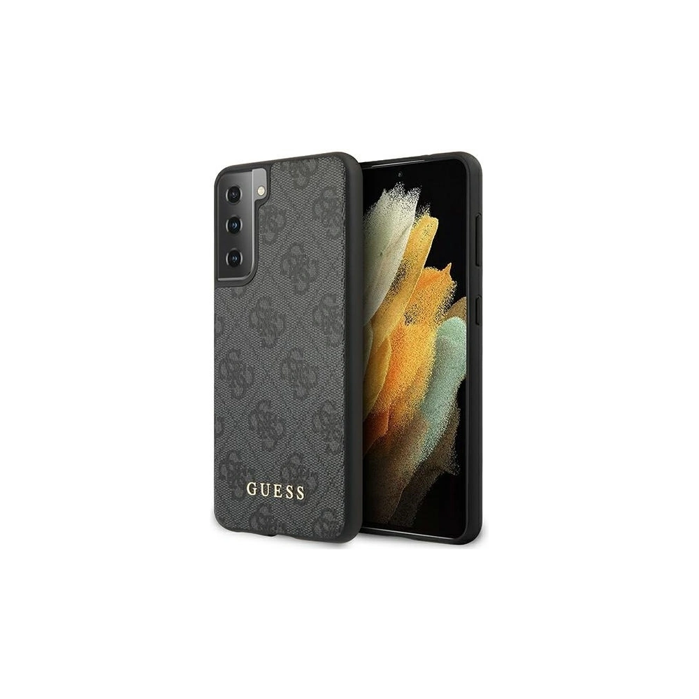 Etui Guess GUHCS21SG4GFGR Samsung Galaxy S21 szary/grey hard case 4G Metal Gold Logo