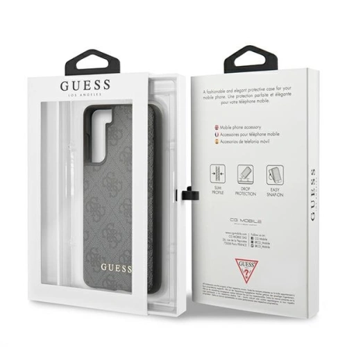 Buy Guess GUHCS21SG4GFGR Samsung Galaxy S21 grey hard case 4G Metal Gold Logo - GUE918GRY - {ean13} - Home Screen Store Europe