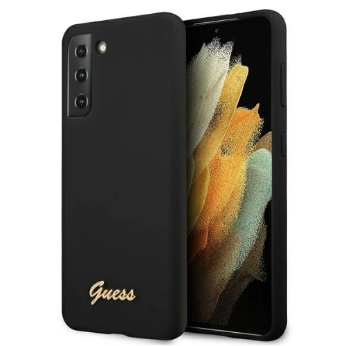 Kup Etui Guess GUHCS21SLSLMGBK Samsung Galaxy S21 fekete/black hardcase Silicone Script Metal Logo - GUE921BLK - {ean13} - Sklep Home Screen