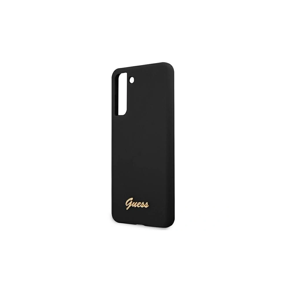 Etui Guess GUHCS21SLSLMGBK Samsung Galaxy S21 czarny/black hardcase Silicone Script Metal Logo