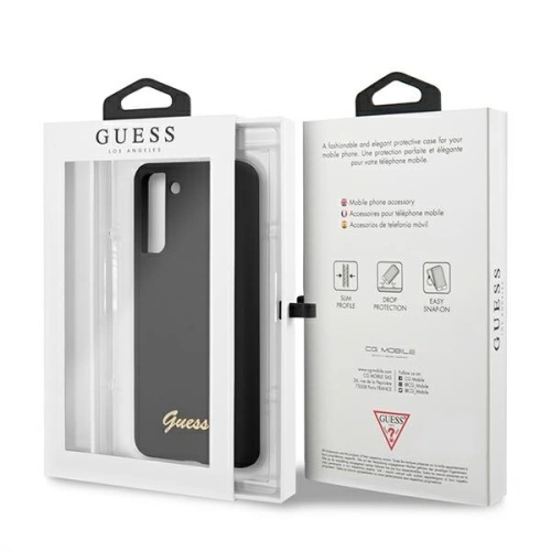 Kup Etui Guess GUHCS21SLSLMGBK Samsung Galaxy S21 fekete/black hardcase Silicone Script Metal Logo - GUE921BLK - {ean13} - Sklep Home Screen