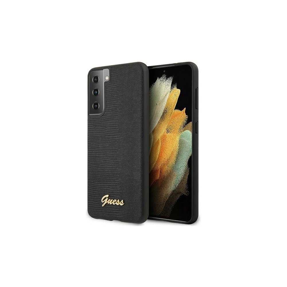 Etui Guess GUHCS21SPCUMLLIBK Samsung Galaxy S21 czarny/black hardcase Lizard Collection