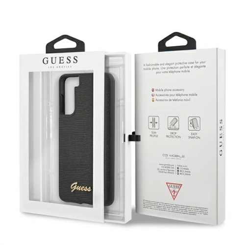 Kup Etui Guess GUHCS21SPCUMLLIBK Samsung Galaxy S21 fekete/black hardcase Lizard Collection - GUE923BLK - {ean13} - Sklep Home Screen