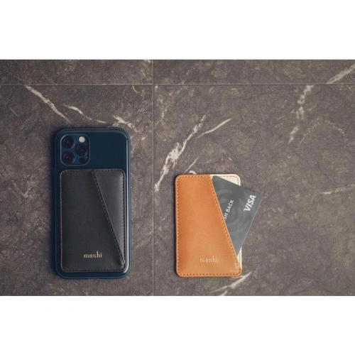 Buy Moshi Slim Wallet (System SnapTo™) (Caramel Brown) - MOSH136BR - {ean13} - Home Screen Store Europe