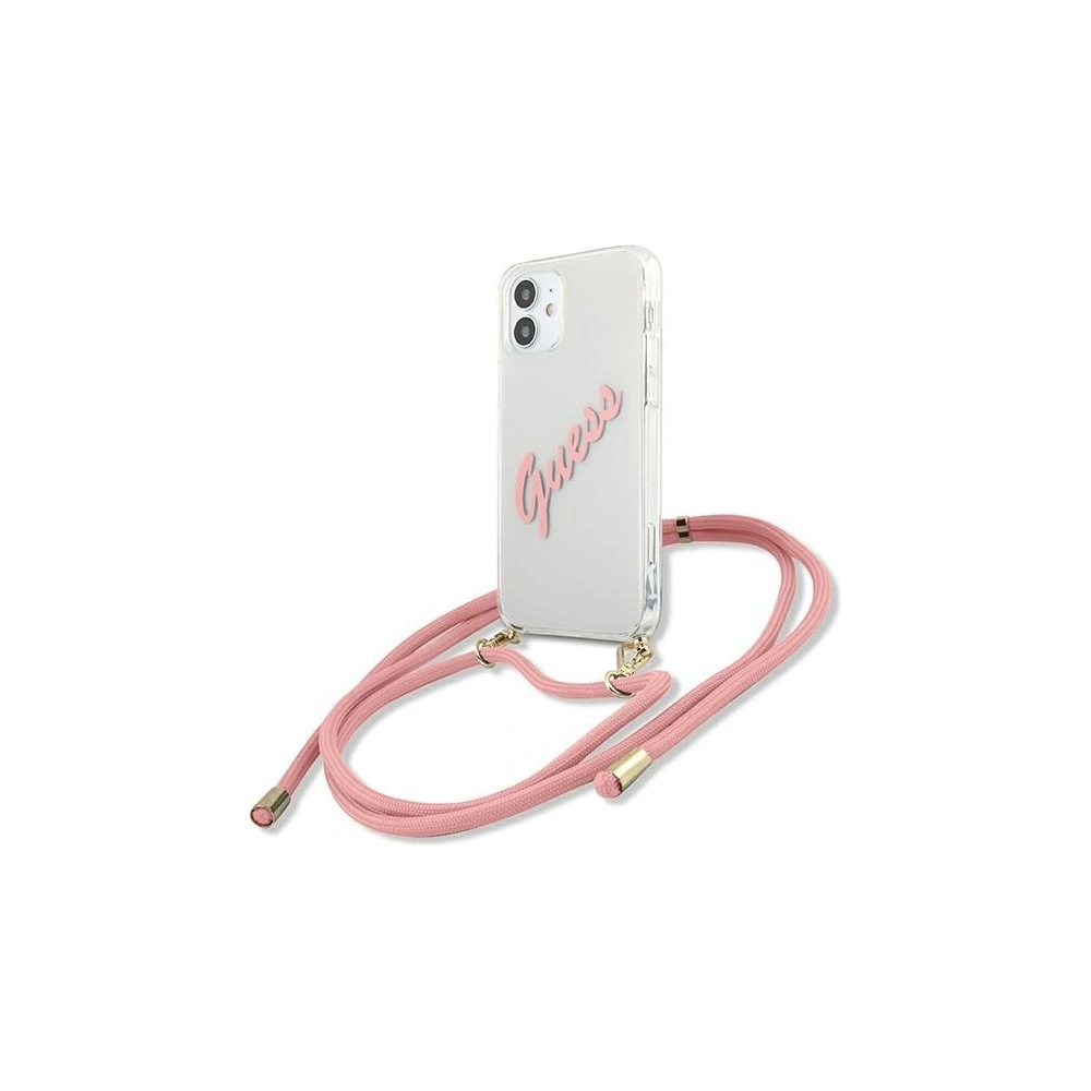 Etui Guess GUHCP12SCRTVSPI Apple iPhone 12 mini różowy/pink hardcase Script Vintage