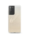 Guess Samsung Tasche GUHCS21LPCUGLSGO Galaxy S21 Ultra gold/gold Hartschale Glitter Gradient Script