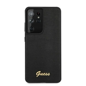Buy Guess GUHCS21LPCUMLLIBK Samsung Galaxy S21 Ultra black hardcase Lizard Collection - GUE933BLK - {ean13} - Home Screen Store Europe