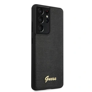 Buy Guess GUHCS21LPCUMLLIBK Samsung Galaxy S21 Ultra black hardcase Lizard Collection - GUE933BLK - {ean13} - Home Screen Store Europe