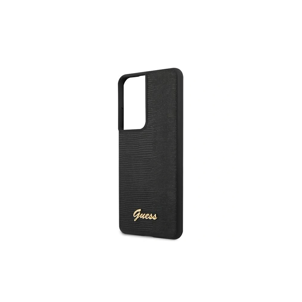 Etui Guess GUHCS21LPCUMLLIBK Samsung Galaxy S21 Ultra czarny/black hardcase Lizard Collection