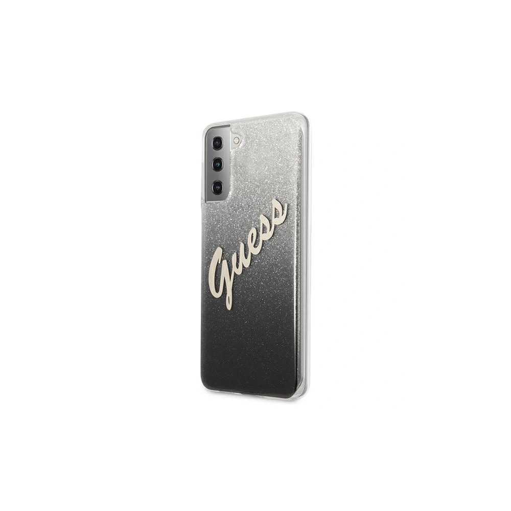 Etui Guess GUHCS21MPCUGLSBK Samsung Galaxy S21+ Plus czarny/black hardcase Glitter Gradient Script