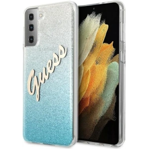 Kup Etui Guess GUHCS21MPCUGLSBL Samsung Galaxy S21+ Plus niebieski/blue hardcase Glitter Gradient Script - GUE935BLU - {ean13} - Sklep Home Screen