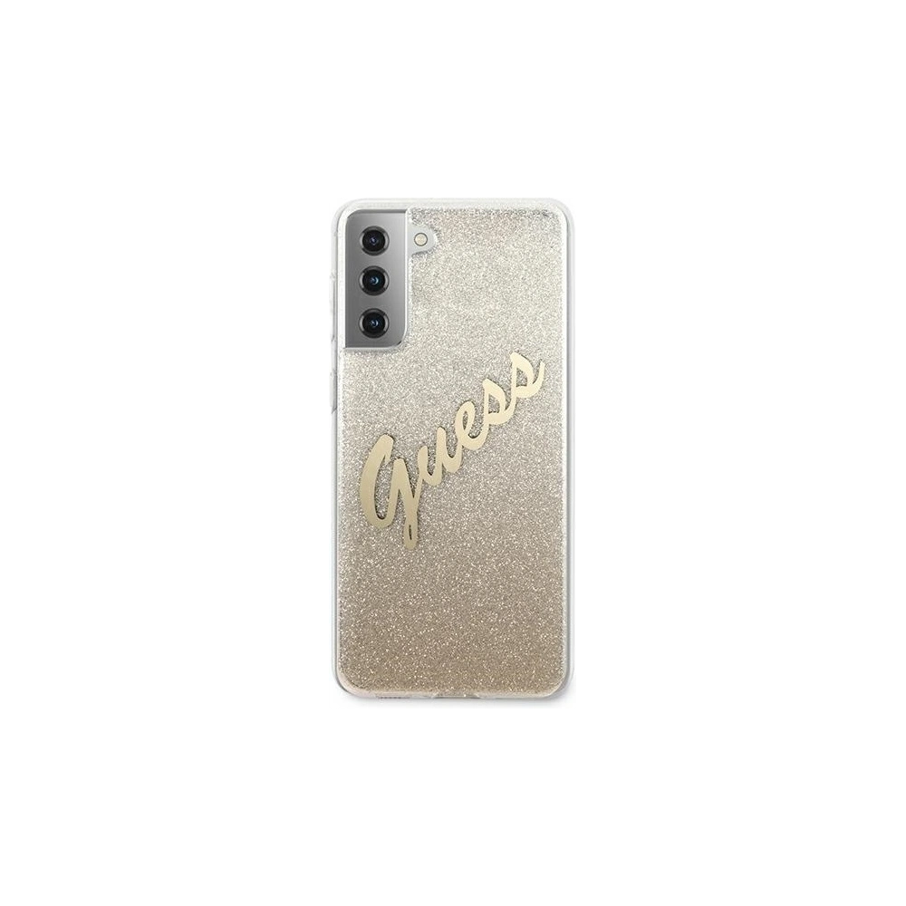 Etui Guess GUHCS21MPCUGLSGO Samsung Galaxy S21+ Plus złoty/gold hardcase Glitter Gradient Script