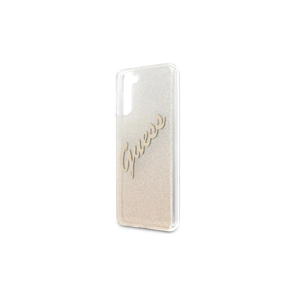 Etui Guess GUHCS21MPCUGLSGO Samsung Galaxy S21+ Plus złoty/gold hardcase Glitter Gradient Script