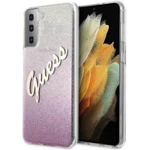 Kup Etui Guess GUHCS21MPCUGLSPI Samsung Galaxy S21+ Plus rozie/pink hardcase Glitter Gradient Script - GUE937PNK - {ean13} - Sklep Home Screen