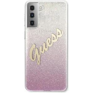Kup Etui Guess GUHCS21MPCUGLSPI Samsung Galaxy S21+ Plus różowy/pink hardcase Glitter Gradient Script - GUE937PNK - {ean13} - Sklep Home Screen