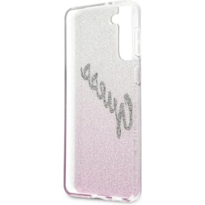 Kup Etui Guess GUHCS21MPCUGLSPI Samsung Galaxy S21+ Plus różowy/pink hardcase Glitter Gradient Script - GUE937PNK - {ean13} - Sklep Home Screen