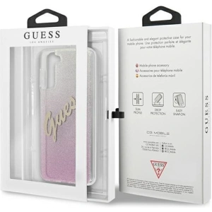 Kup Etui Guess GUHCS21MPCUGLSPI Samsung Galaxy S21+ Plus różowy/pink hardcase Glitter Gradient Script - GUE937PNK - {ean13} - Sklep Home Screen