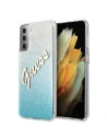 Etui Guess GUHCS21SPCUGLSBL Samsung Galaxy S21 kék/blue hardcase Glitter Gradient Script
