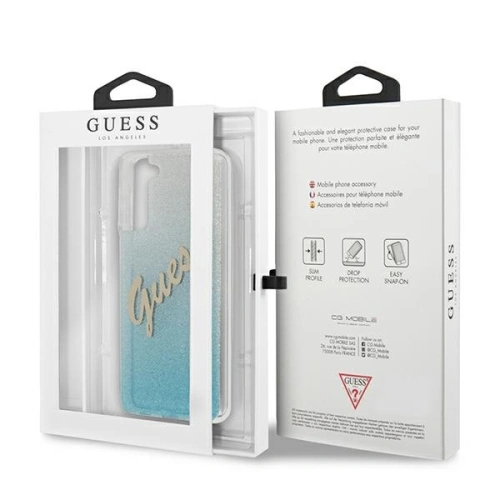 Buy Guess GUHCS21SPCUGLSBL Samsung Galaxy S21 blue hardcase Glitter Gradient Script - GUE939BLU - {ean13} - Home Screen Store Europe