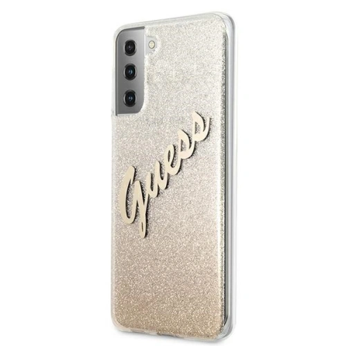 Kup Guess Samsung Tasche GUHCS21SPCUGLSGO Galaxy S21 gold/gold Hartschalengehäuse Glitter Gradient Script - GUE940GLD - {ean13} - Sklep Home Screen